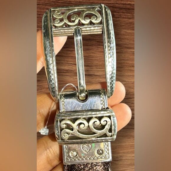 BRIGHTON Reversible Womens Belt Shiny Oil Rubbed Bronze Color, Silver Buckle main image 8
